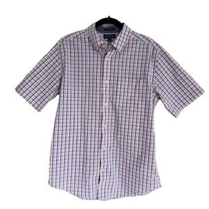 Mason James Men’s Stretch Button Down Shirt Size Small Blue Pink Plaid
